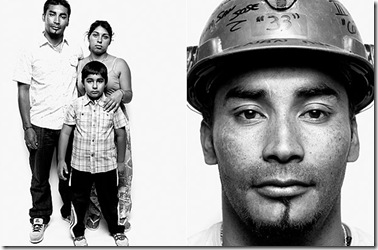 Renán Avalos, 30, especialista en explosivos. Avalos, cuyo hermano Florencio es ayudante de capataz, vive a 12 horas de distancia de la mina, y cuando trabaja, sólo es capaz de visitar a su esposa y su hijo cada dos semanas. 