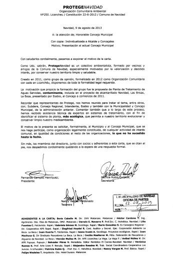 CARTA PROTEGE IGNOREN recepcionada