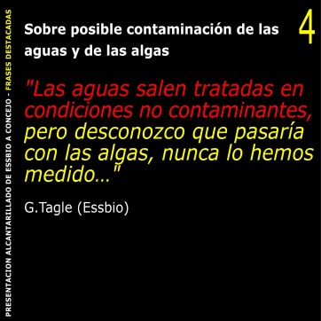 SOBRE POSIBLE CONTAMINACIÓN DE LAS AGUAS Y DE LAS ALGAS